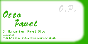 otto pavel business card