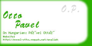 otto pavel business card